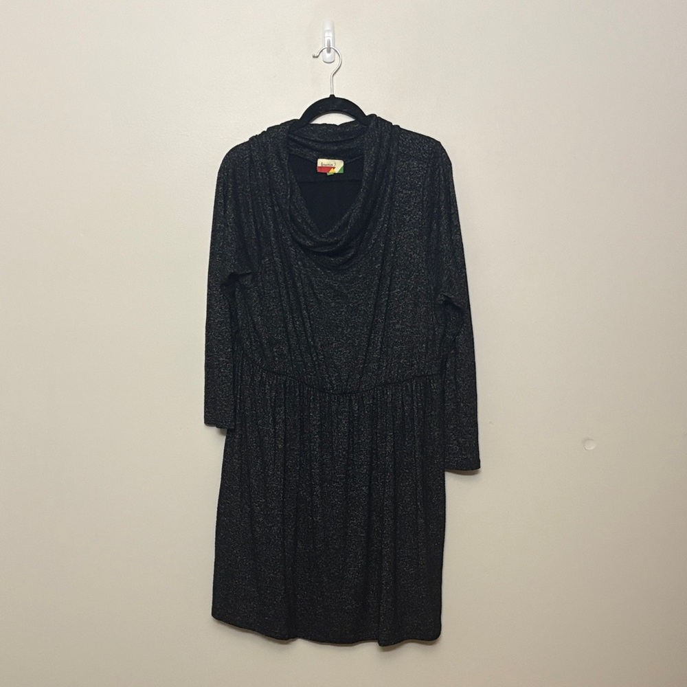 Persaman New York Sparkling Black Long Sleeve Dress